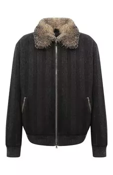 Кашемировый бомбер с меховой отделкой Cortigiani