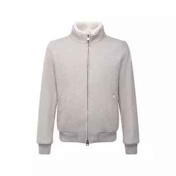 Кашемировый бомбер с меховой подкладкой Andrea Campagna