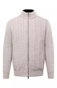 Кашемировый бомбер с меховой подкладкой Andrea Campagna