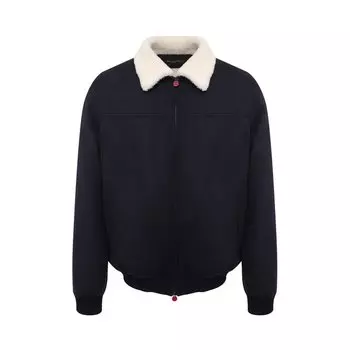 Кашемировый бомбер с меховой подкладкой Kiton