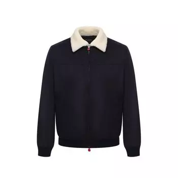 Кашемировый бомбер с меховой подкладкой Kiton