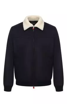 Кашемировый бомбер с меховой подкладкой Kiton