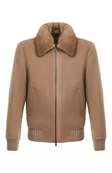 Кашемировый бомбер с отделкой из меха норки MVST