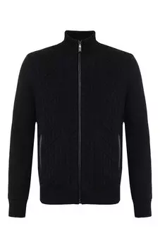 Кашемировый кардиган с кожаной отделкой Zilli