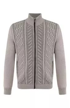 Кашемировый кардиган с кожаной отделкой Zilli