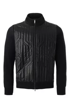 Кашемировый кардиган с кожаной отделкой Zilli