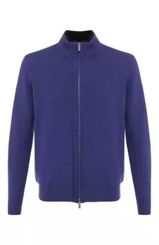 Кашемировый кардиган с меховой отделкой воротника Kiton