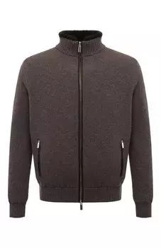 Кашемировый кардиган с меховой подкладкой Andrea Campagna