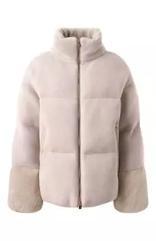 Кашемировый пуховик с меховой отделкой Agnona