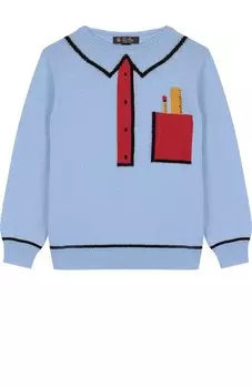 Кашемировый пуловер с контрастный принтом Loro Piana