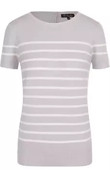 Кашемировый топ в полоску с круглым вырезом Loro Piana