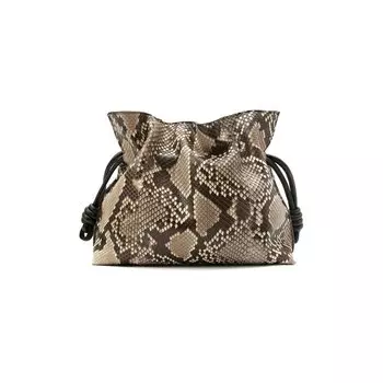 Клатч Flamenco из кожи питона Loewe