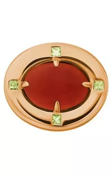 Кольцо AI с сердоликом и хризолитами Moonka