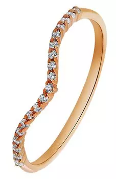 Кольцо-волна с паве Moonka