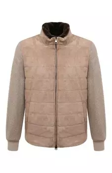 Комбинированная куртка с меховым воротником Andrea Campagna