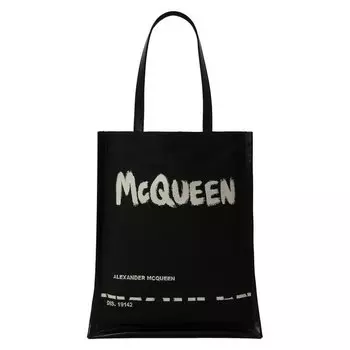 Комбинированная сумка-шопер Alexander McQueen