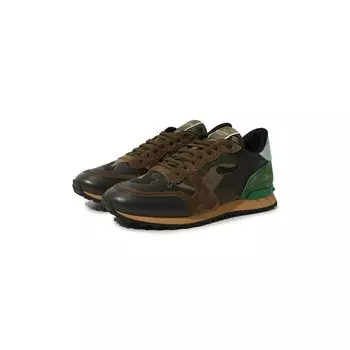 Комбинированные кроссовки Rockrunner Camouflage Valentino