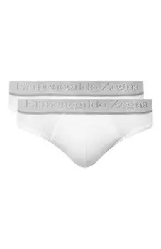 Комплект из двух хлопковых брифов с широкой резинкой Zegna