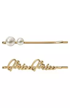 Комплект из двух заколок для волос Miu Miu