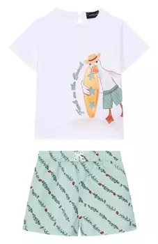 Комплект из футболки и плавок-шорт Monnalisa