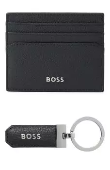 Комплект из футляра для кредитных карт и брелока BOSS