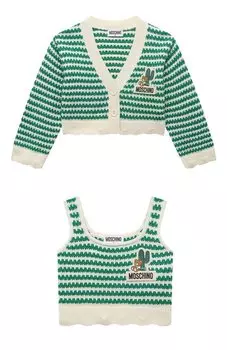 Комплект из кардигана и топа Moschino