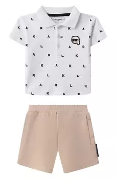 Комплект из поло и шорт Karl Lagerfeld Kids