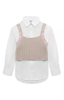 Комплект из рубашки и топа MSGM kids