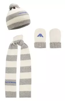 Комплект из шапки с шарфом и варежек Emporio Armani