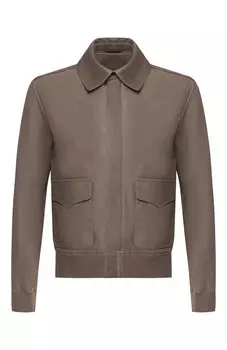 Кожаная куртка на молнии с отложным воротником Ralph Lauren