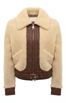 Кожаная куртка с меховой отделкой Chlo