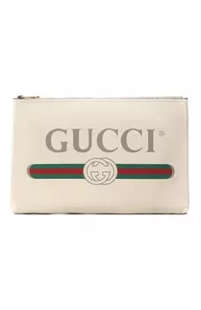 Кожаная папка для документов на молнии Gucci