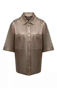 Кожаная рубашка Brunello Cucinelli