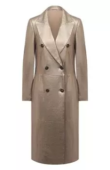 Кожаное пальто Brunello Cucinelli