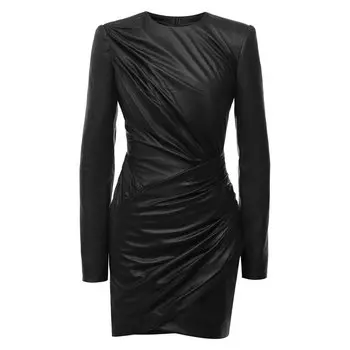 Кожаное платье Alexandre Vauthier