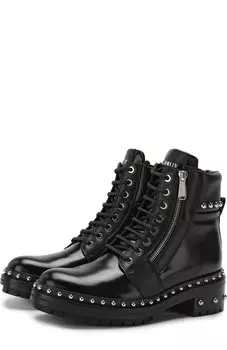 Кожаные байкеры Army с заклепками Balmain