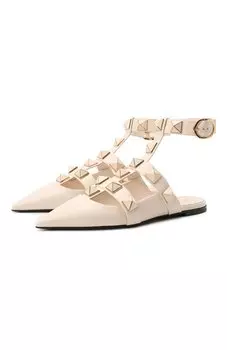 Кожаные балетки Roman Stud Valentino