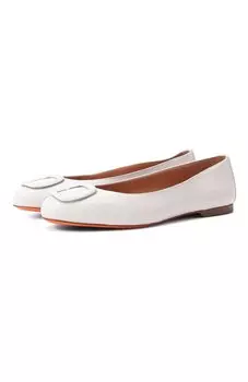Кожаные балетки Santoni