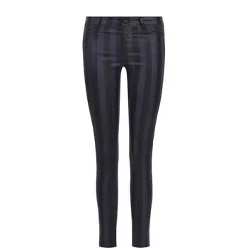 Кожаные брюки-скинни в полоску RTA