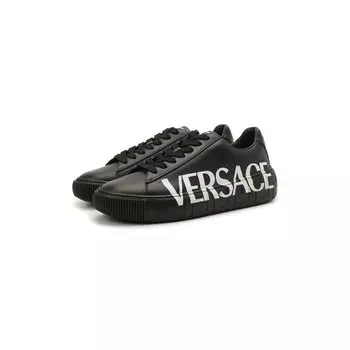 Кожаные кеды Greca Versace