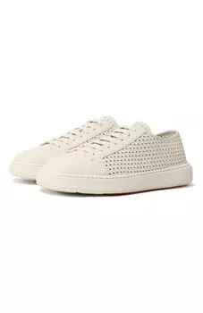 Кожаные кеды Cleanic Santoni