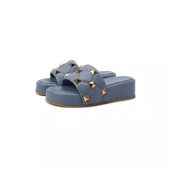 Кожаные шлепанцы Roman Stud Quilted Valentino