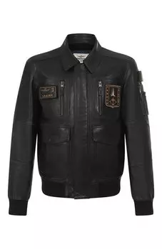 Кожаный бомбер Aeronautica Militare