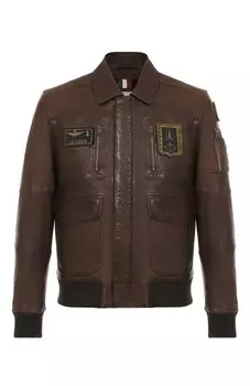 Кожаный бомбер Aeronautica Militare