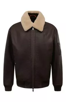 Кожаный бомбер BOSS Orange