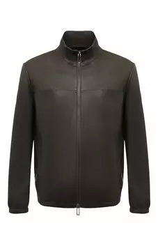 Кожаный бомбер Emporio Armani