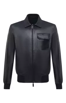 Кожаный бомбер Giorgio Armani