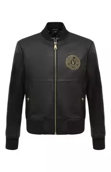 Кожаный бомбер Versace Jeans Couture