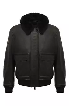 Кожаный бомбер Yves Salomon