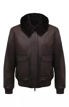 Кожаный бомбер Yves Salomon